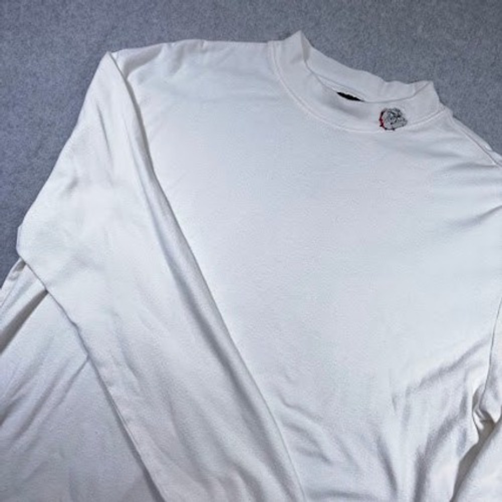 Port Authority Georgia Bulldogs Long Sleeve Mock Neck T-Shirt Mens XL White